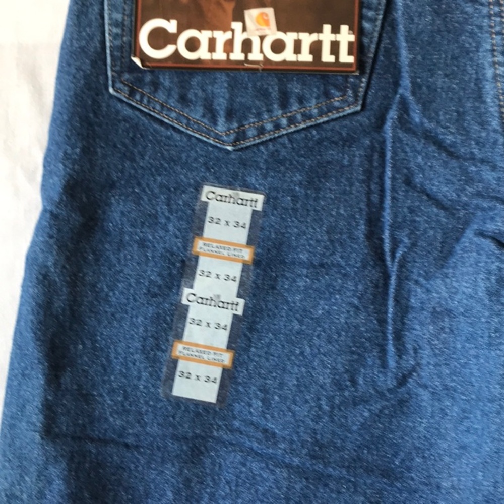 Vintage Carhartt flannel lined relaxed jeans. - Picture 5 of 9